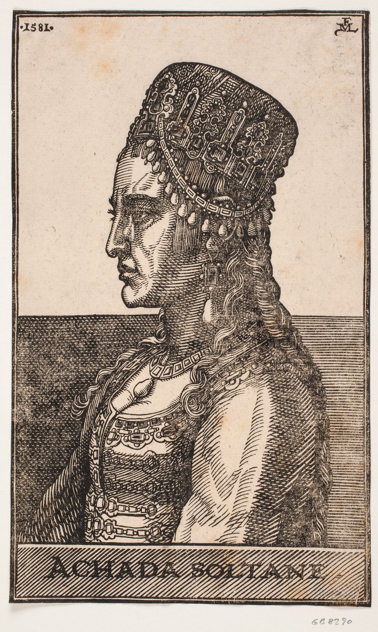 Sultanindeportræt, profil mod v.: ACHADA SOLTANE alkotó: Melchior Lorck