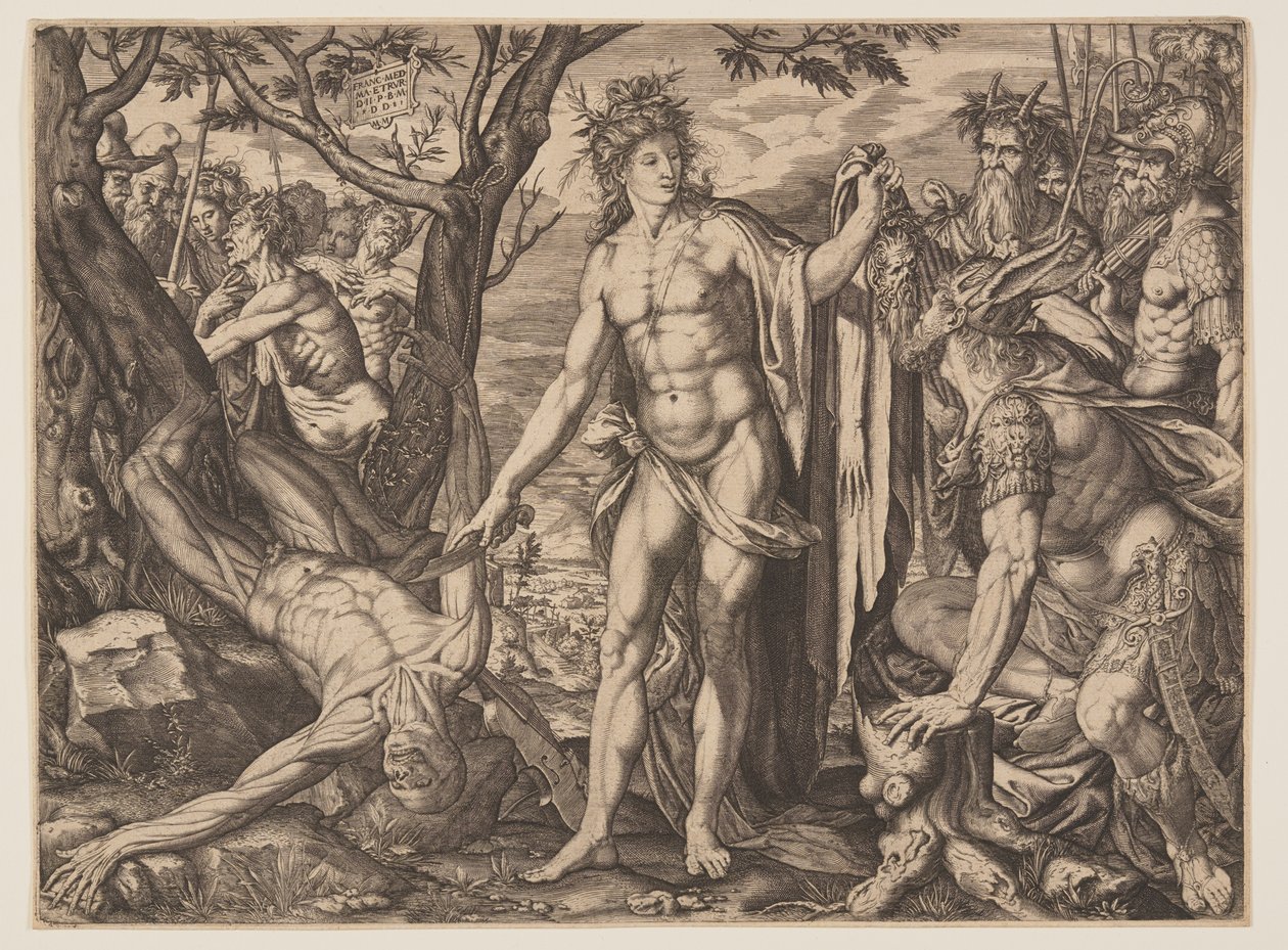 Apolló és Marsyas/Midász ítélete alkotó: Melchior Meier