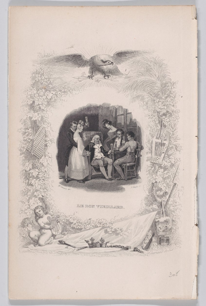 A jó öreg a Béranger dalaiból, 1829. alkotó: Melchior Peronard