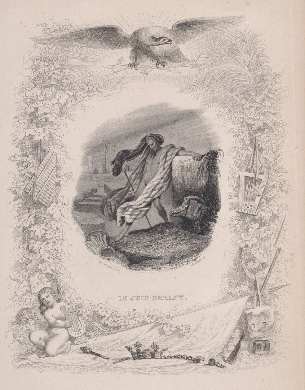 A vándor zsidó, A Béranger dalaiból, 1829. Alkotók: Melchior Péronard, Joubert. alkotó: Melchior Péronard, Joubert