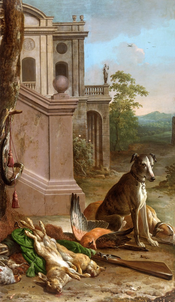 Döglött vad egy tájban, 1674. alkotó: Melchior d