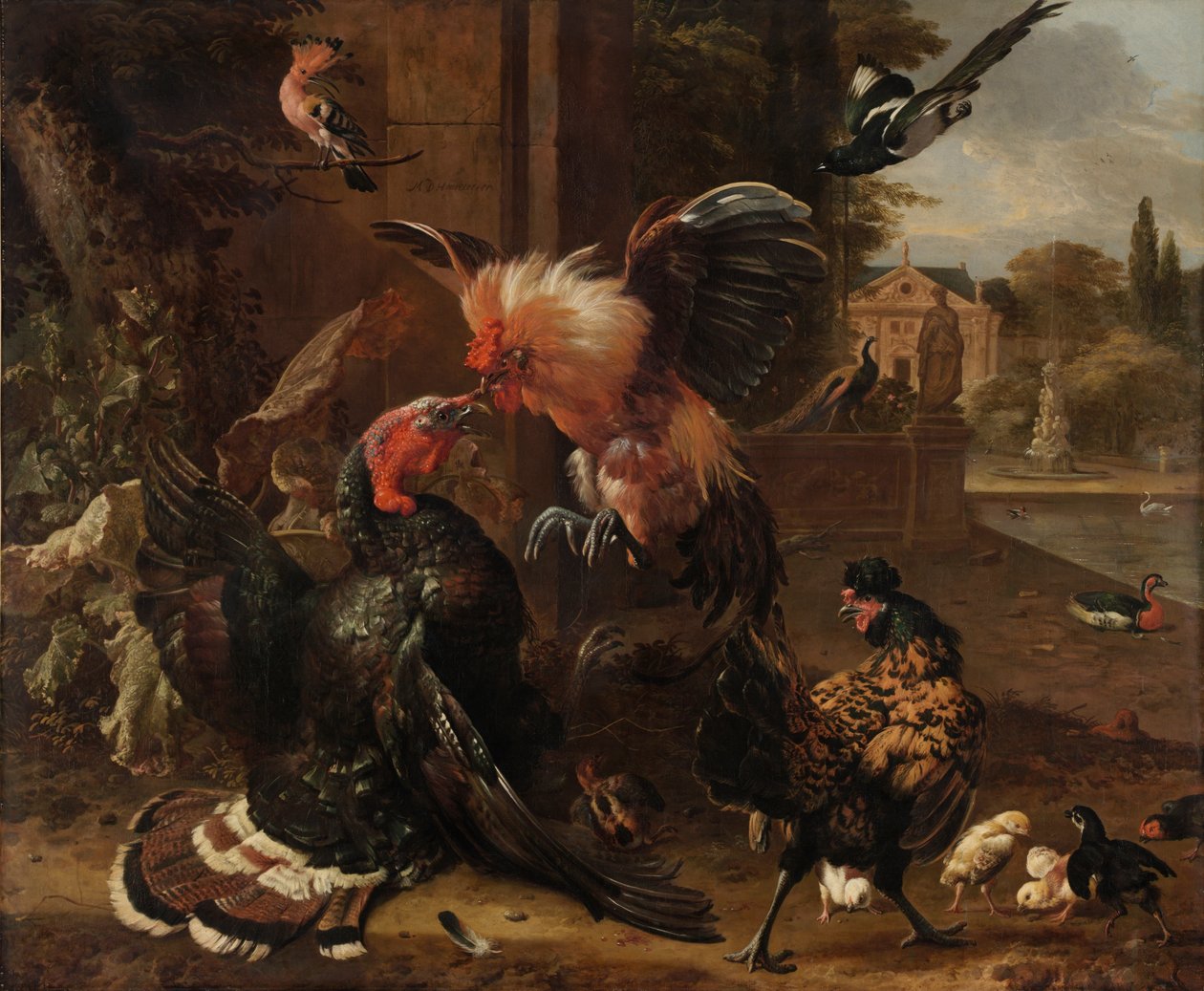 Kakas és pulyka harca, 1680 körül (olaj, vászon) alkotó: Melchior de Hondecoeter