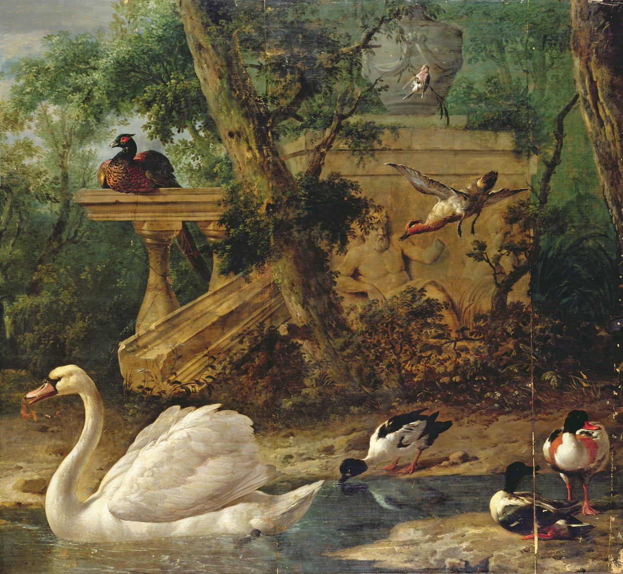 Madarak a kertben (olaj, vászon) alkotó: Melchior de Hondecoeter