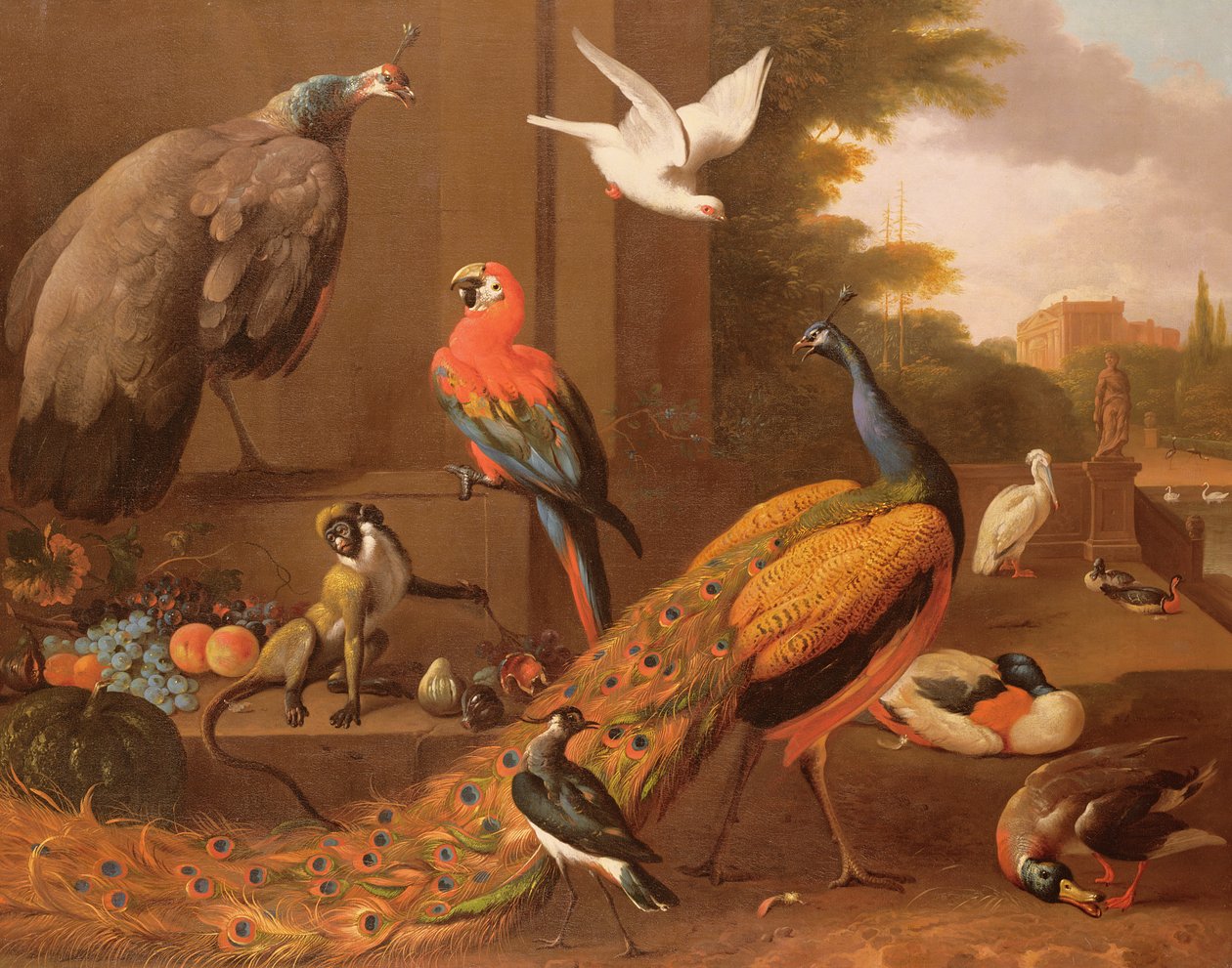 Madarak a tájon alkotó: Melchior de Hondecoeter