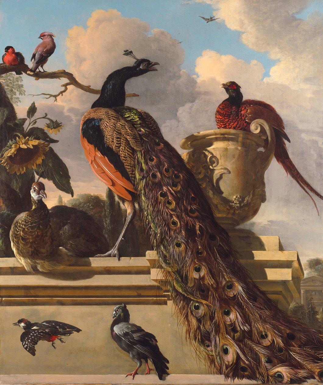 Madarak a parkban alkotó: Melchior de Hondecoeter