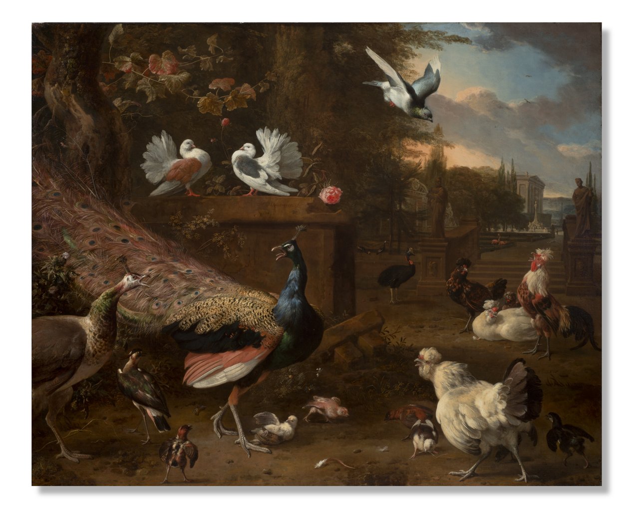Menagerie, 1680 körül alkotó: Melchior de Hondecoeter