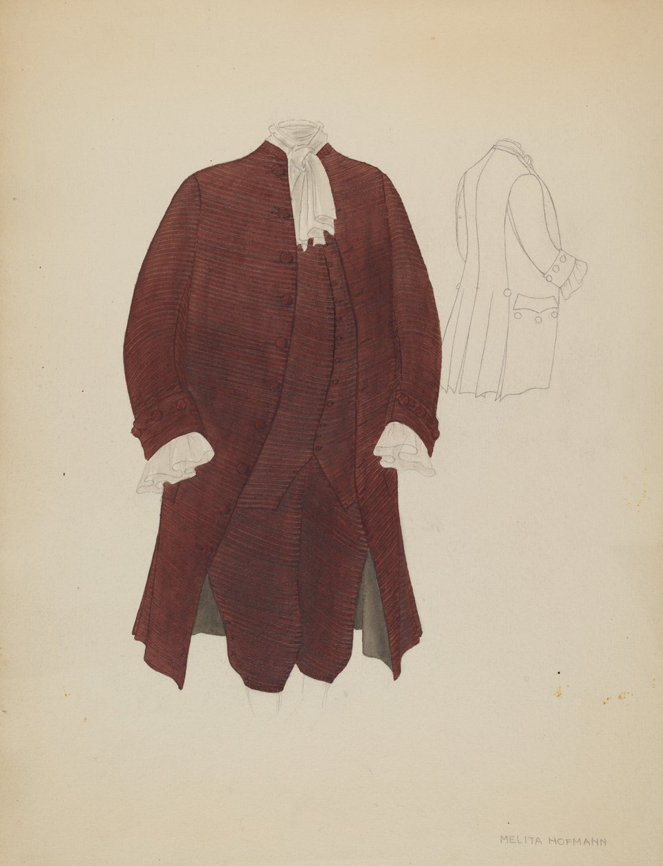 Férfi öltöny, c. 1936. alkotó: Melita Hofmann