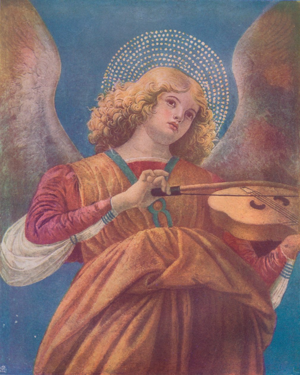 Zenés angyal hegedűfreskóval, XV. század alkotó: Melozzo da Forli