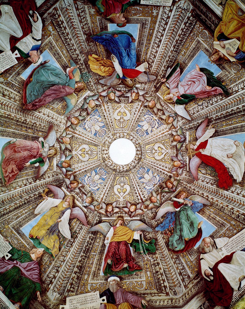 Melozzo da Forli (Melozzo degli Ambrosi) (1438-1494) Próféták és angyalok ábrázolásai Freskó Szent Márk (Marco) sekrestyéjének kupolája, Santa Casa szentélye, Loreto alkotó: Melozzo da Forli