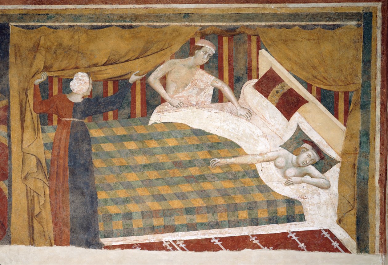 Házas élet jelenete, 1306 körül alkotó: Memmo di Filippuccio