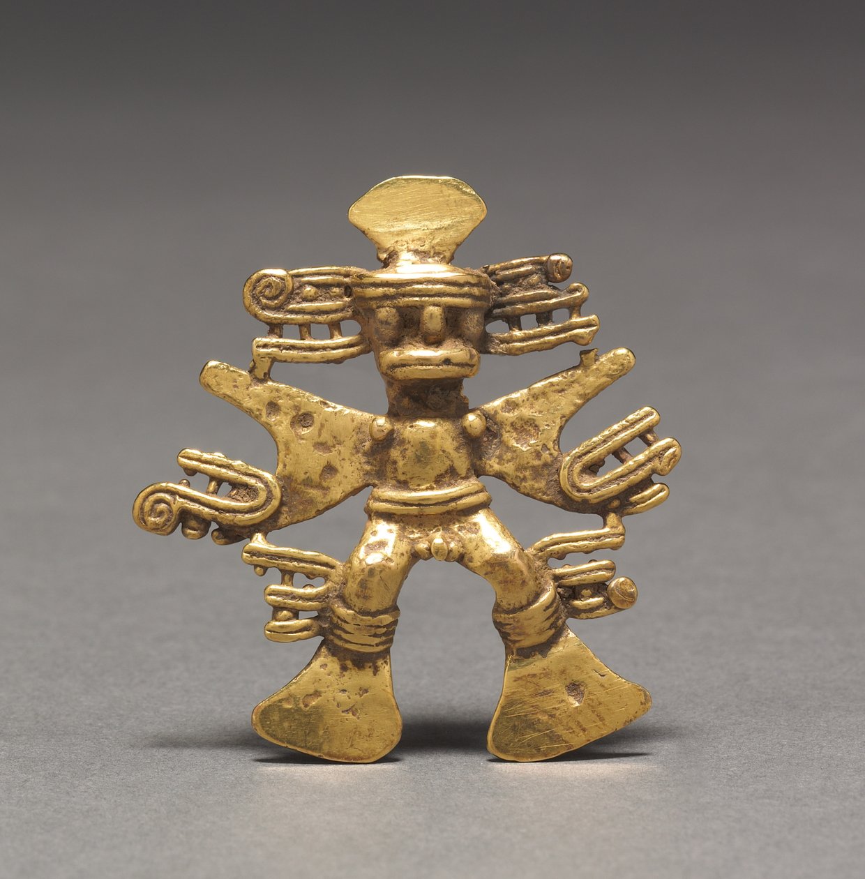 Figura medál, c. 700-1550 (öntött és kalapált arany) alkotó: Mesoamerican Mesoamerican