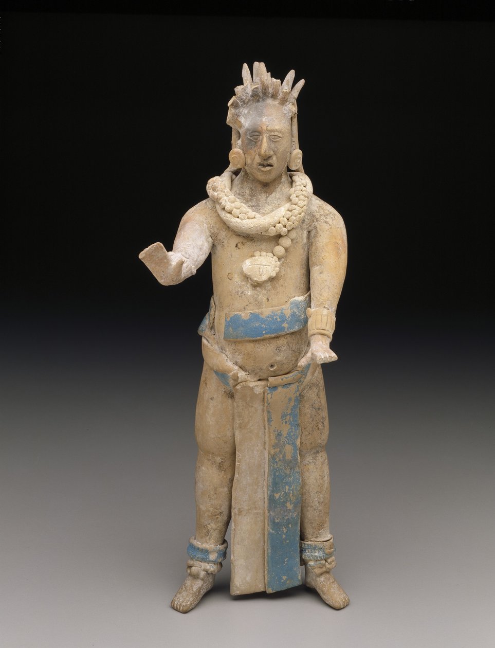 Figura: Álló ember, késői klasszikus korszak, i.sz. 650-900 (kerámia és festék) alkotó: Mesoamerican Mesoamerican