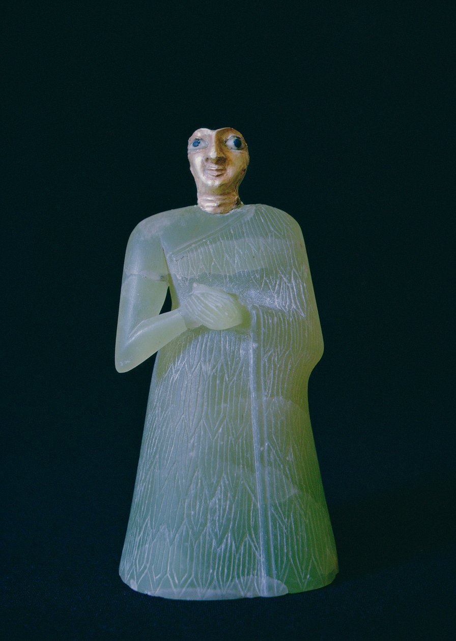 Női alak, Nippurból, ie 2700 körül (gipsz és arany) alkotó: Mesopotamian