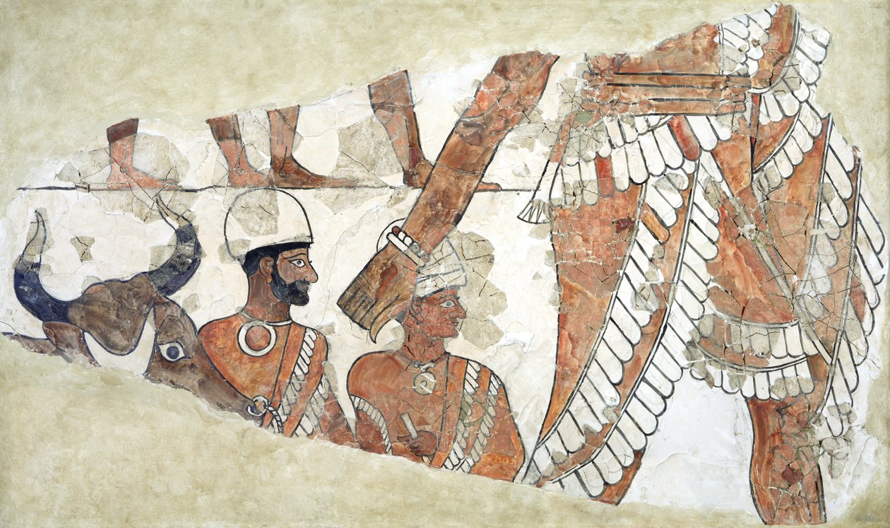 Ishtar istennő királyi beavatása a Zimri-Lim palotából, Mari, Közép-Eufrátesz, Isin-Larsa időszak, Kr.e. 1800 körül (falfestmény) alkotó: Mesopotamian