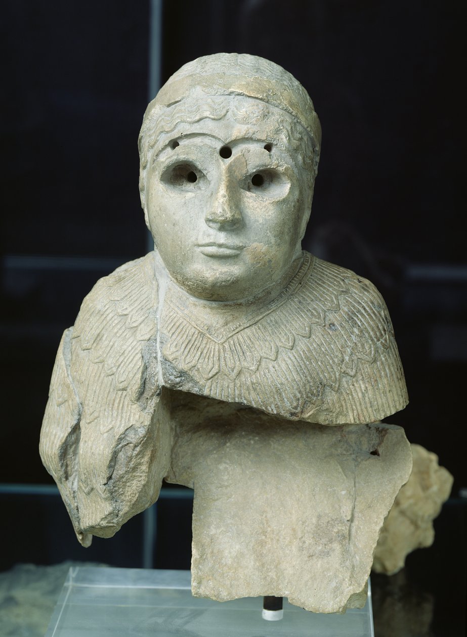 Kendős nő szobra, akkád korszak, ie 2340-2200 körül (mészkő) alkotó: Mesopotamian