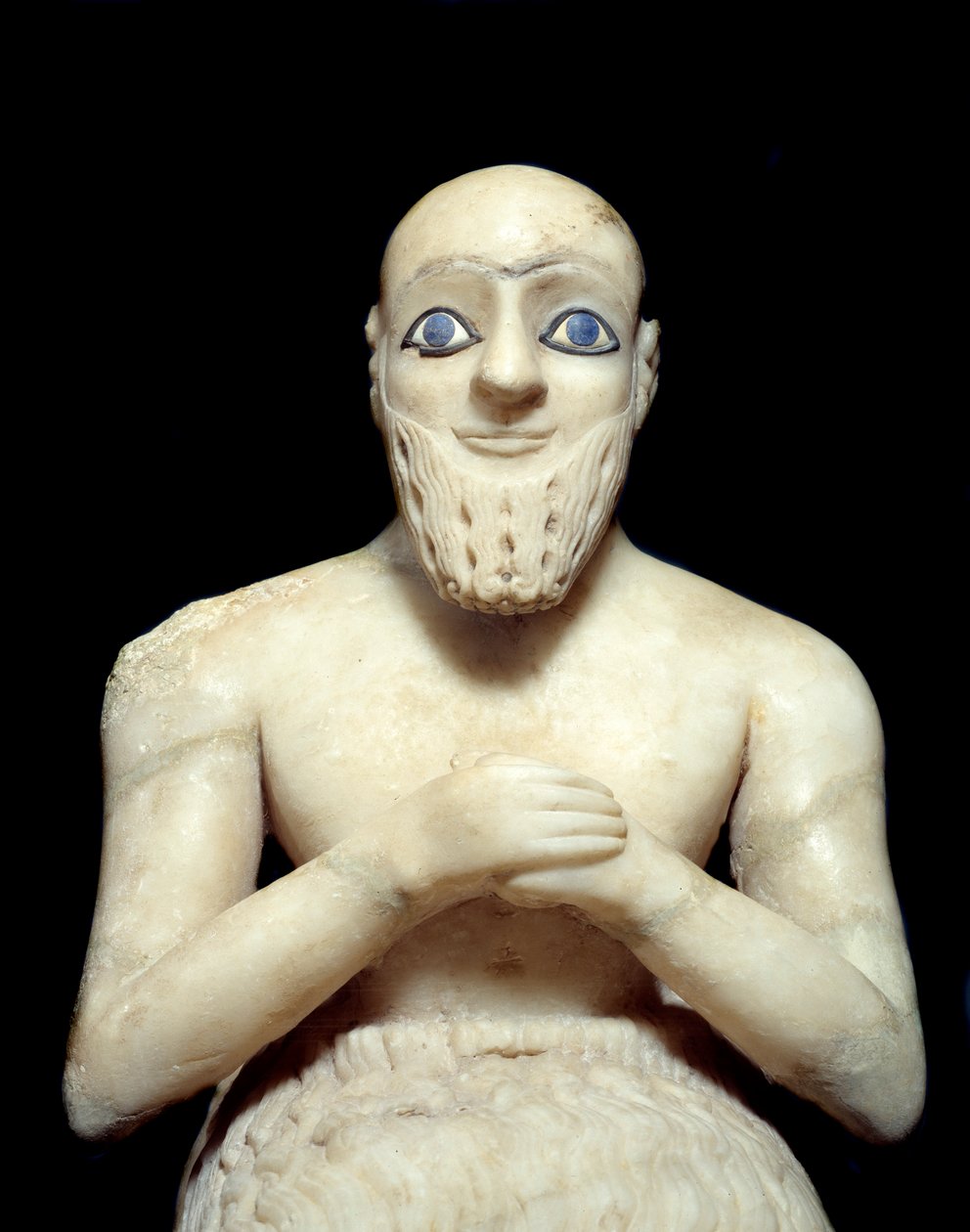 Művészet Mezopotámia: Ebih-il intendáns szobra. Albástrom, kagyló, lapis-lazuli és pala szobra, Kr.e. 2500 körül (sumér korszak, ie 2900-2200 körül). Maritól. Magasság: 0,525 m. Párizs, Louvre Múzeum alkotó: Mesopotamian