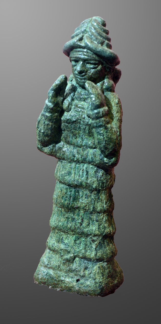LAMA védőistennő bronz figurája, Mezopotámia Kr.e. 2035-1794 körül (bronz) alkotó: Mesopotamian Mesopotamian