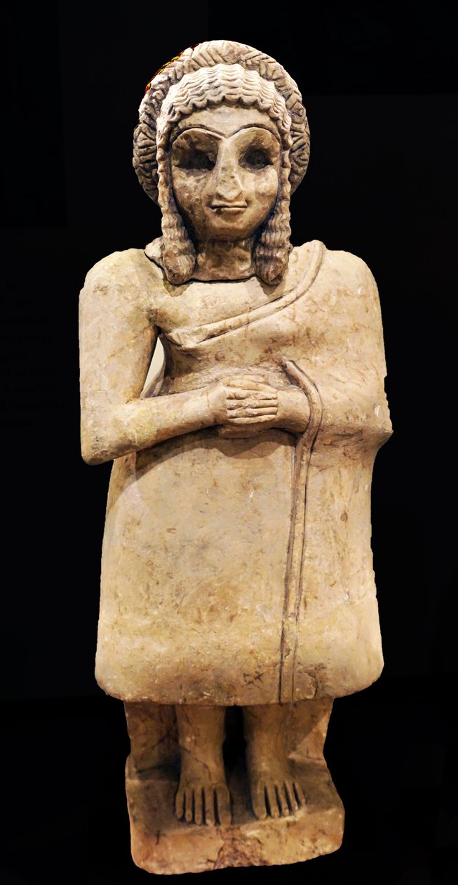 Egyszerű ruhás nőimádó szobra, Khfajah, Mezopotámia, ie 2650-2550 körül (gipsz) alkotó: Mesopotamian Mesopotamian