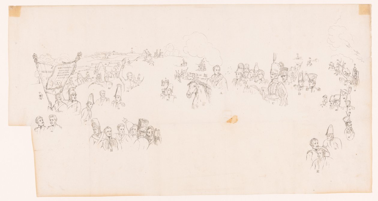 A Waterloo-i csatát ábrázoló festmény rajza alkotó: Met and Meylink