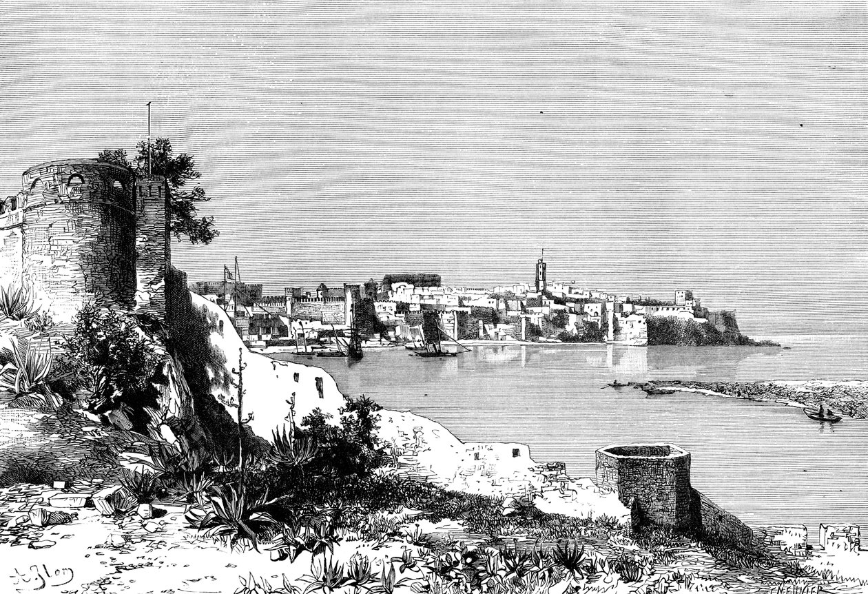 Rabat és a Bou-Regreg folyó torkolata, Marokkó, 1895. alkotó: Meunier