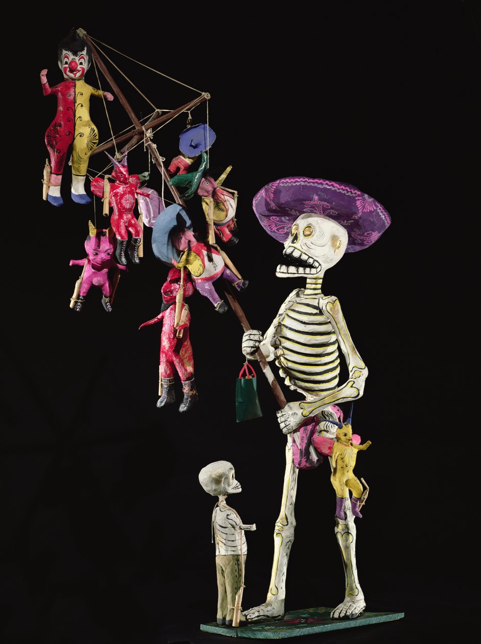Halottak napja: Toy Peddler, Oaxacából (papírmasé) alkotó: Mexican School