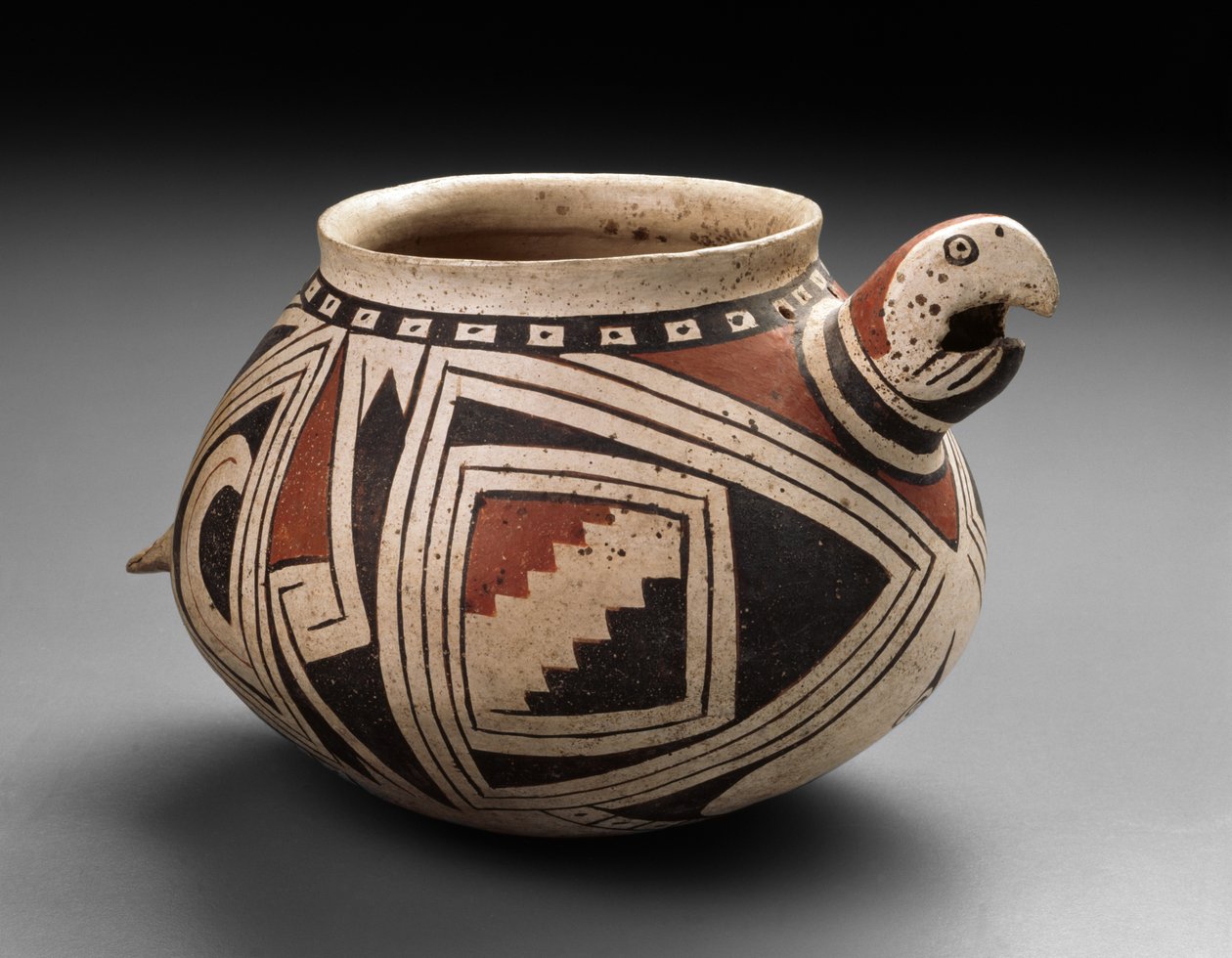 Mogollon ara tál, Tardio Period, 1300-50 (cserép, polikróm festéssel) alkotó: Mexican School