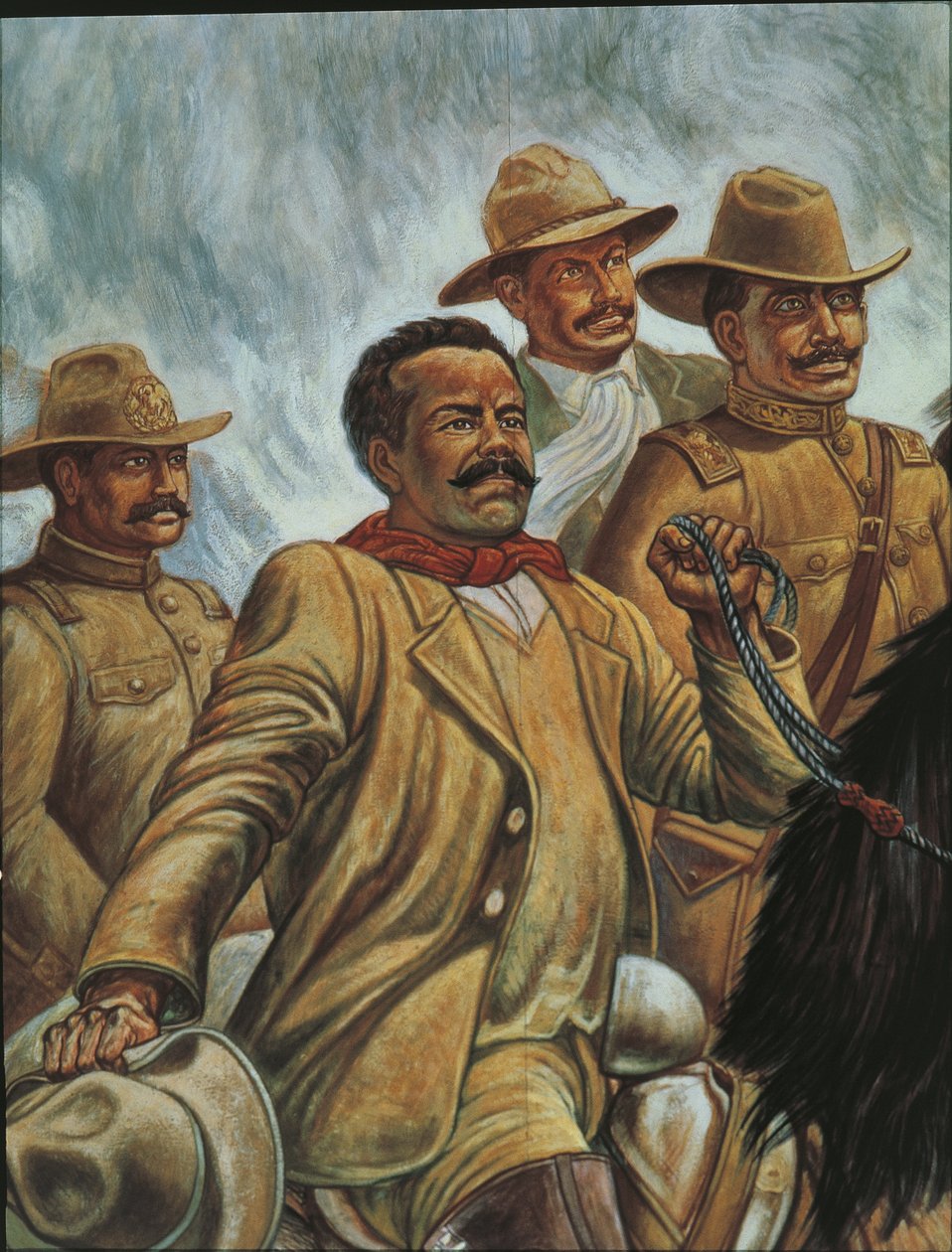 Pancho Villa Zacatecasban 1910-ben (olaj, tábla) alkotó: Mexican School