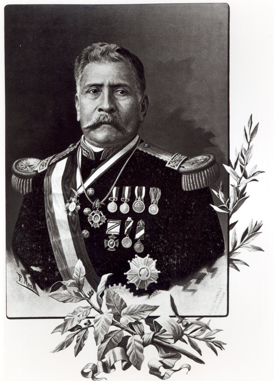 Porfirio Diaz (1830-1915) portréja alkotó: Mexican School