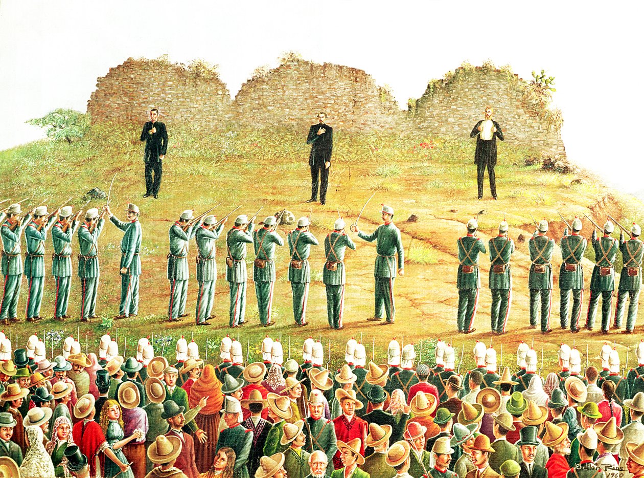 Maximilian I. kivégzése (1832-67) (olaj, vászon) alkotó: Mexican School