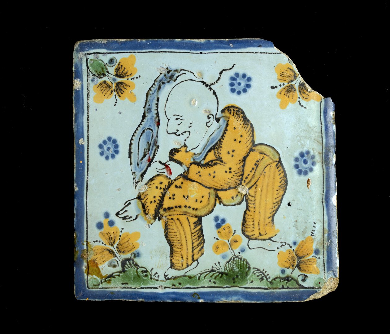 Csempe groteszk kínai férfival, c. 1800 alkotó: Mexican School