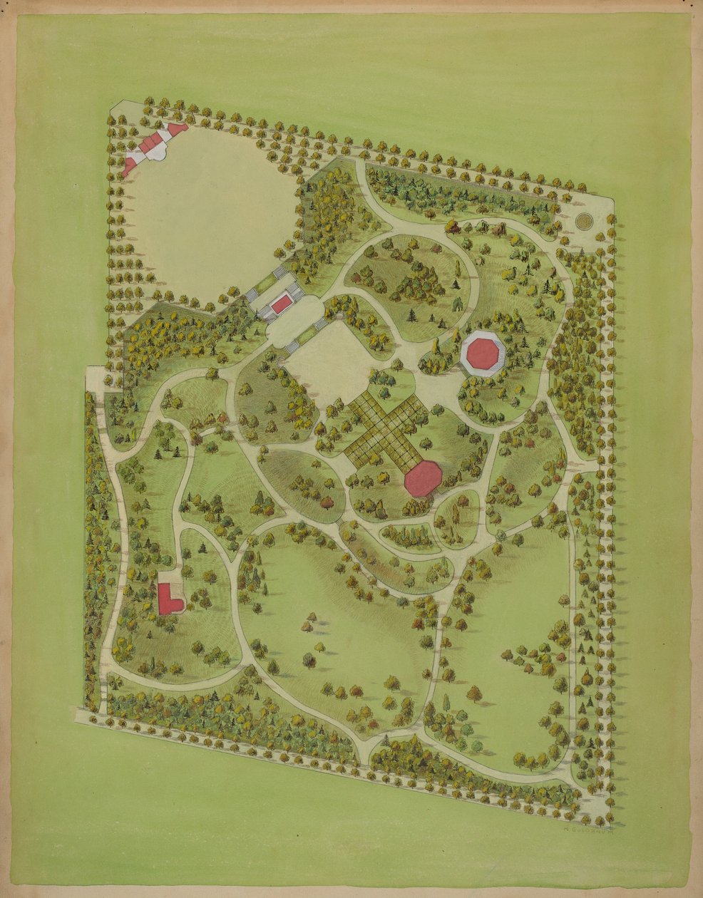 Washington Park, c. 1936. alkotó: Meyer Goldbaum
