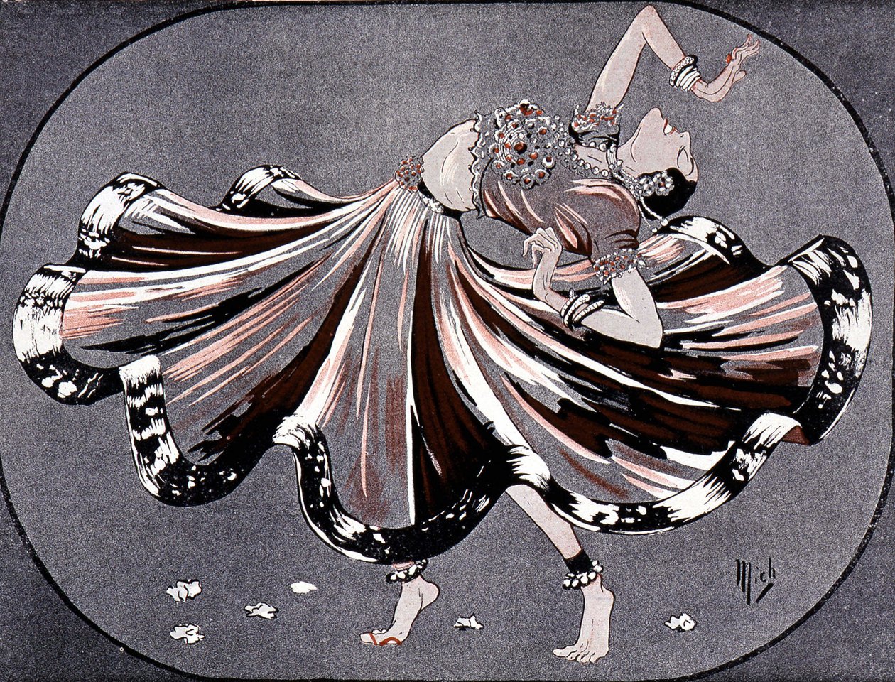 Ruth kisasszony hindu táncaiban: Mata Hari a Marigny színházban – Mich (Michel Liebeaux) alkotó: Mich
