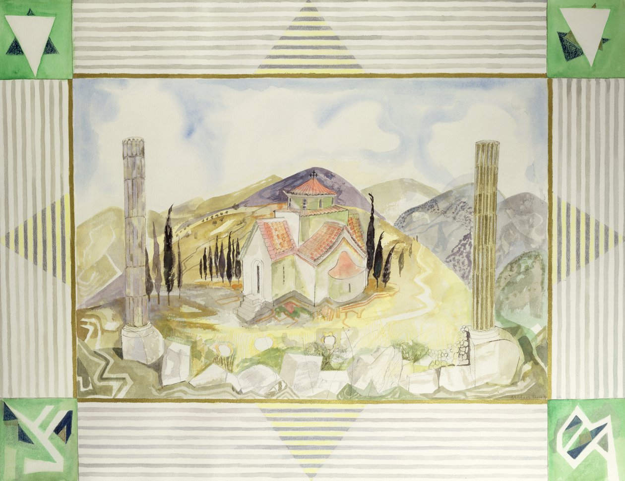 Templom Hosios Lukas országban a görög élménysorozatból, 1989 (wc) alkotó: Michael Chase