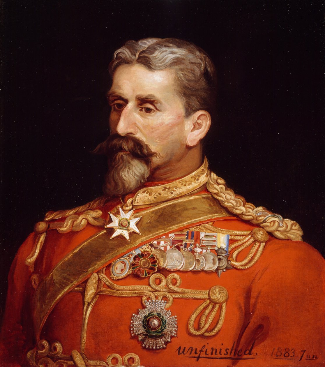 Sir Charles Metcalfe MacGregor KCB CSI CIE vezérőrnagy (1840-87) India vezérőrnagyként, 1883 alkotó: Michael Ciardiello