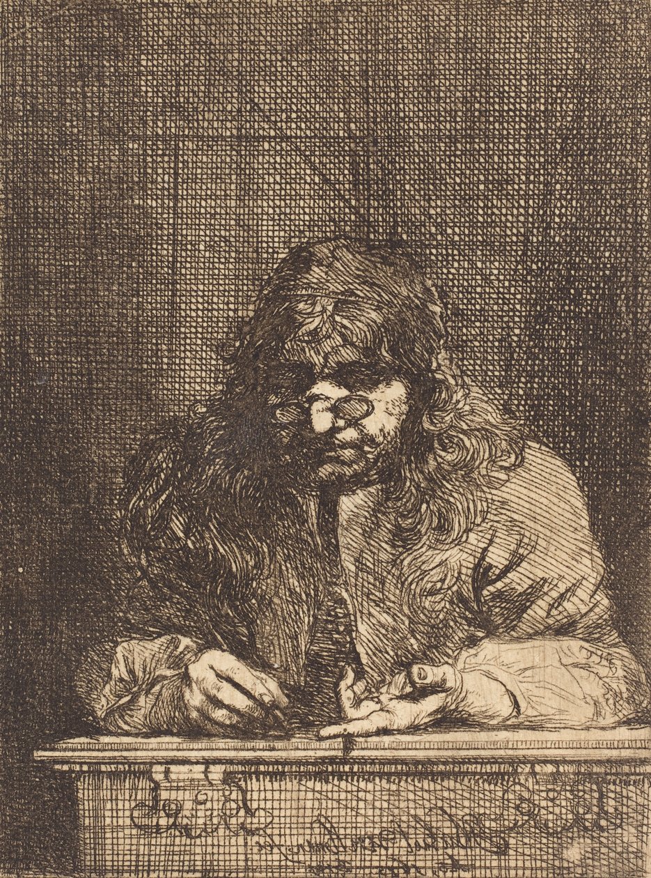 Önarckép rajz , 1675 (metszet, öntött papírra) alkotó: Michael Leopold Willmann