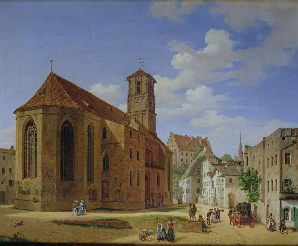 A Wasserburg am Inn-i templomtér, 1838 alkotó: Michael Neher