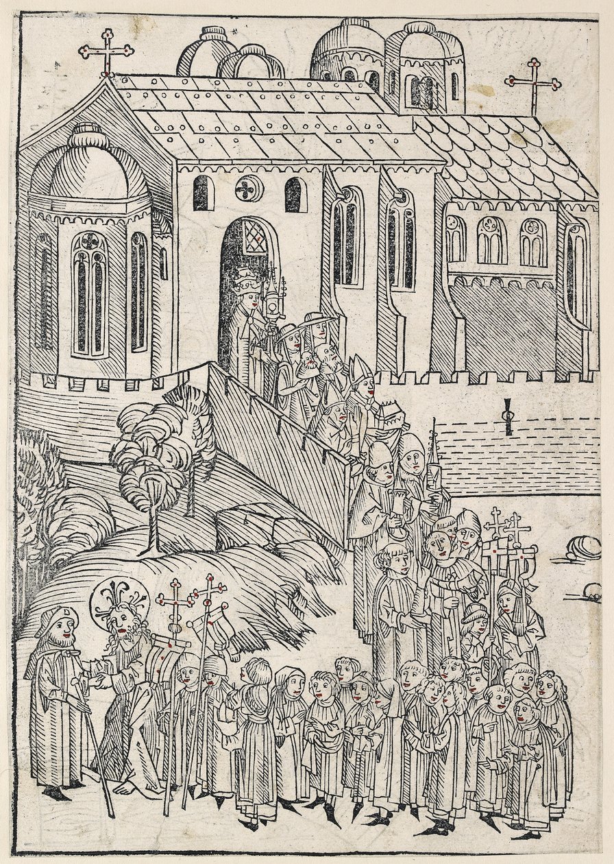 Krisztus zarándokot köszönt, 1491 körül alkotó: Michael Wolgemut