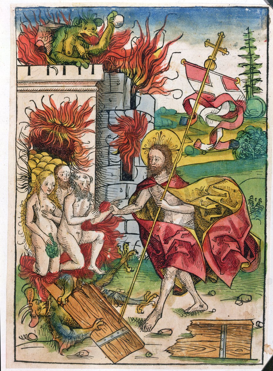 Krisztus Limbóban, 1491 (színes fametszet) alkotó: Michael Wolgemut
