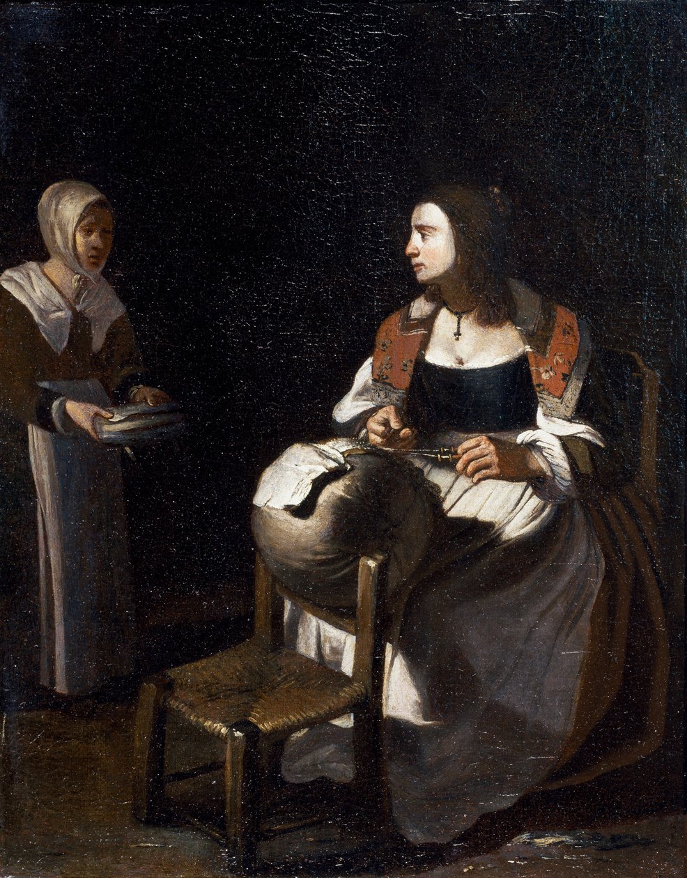 A párna-csipke készítő (olaj, vászon) alkotó: Michael (attr. to) Sweerts
