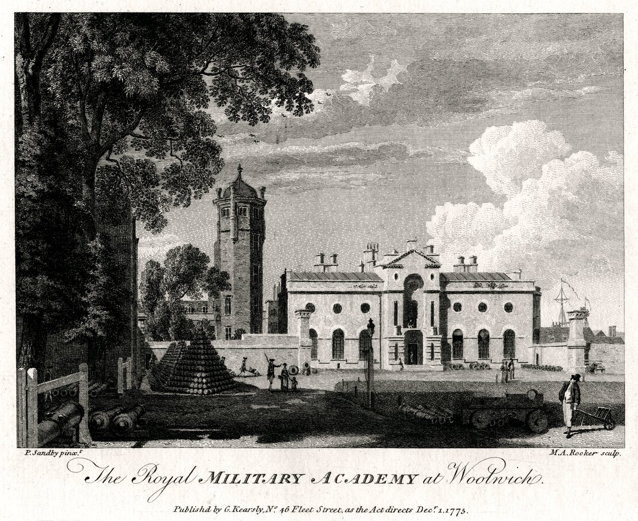 A Woolwich-i Királyi Katonai Akadémia, London, 1775 alkotó: Michael Angelo Rooker
