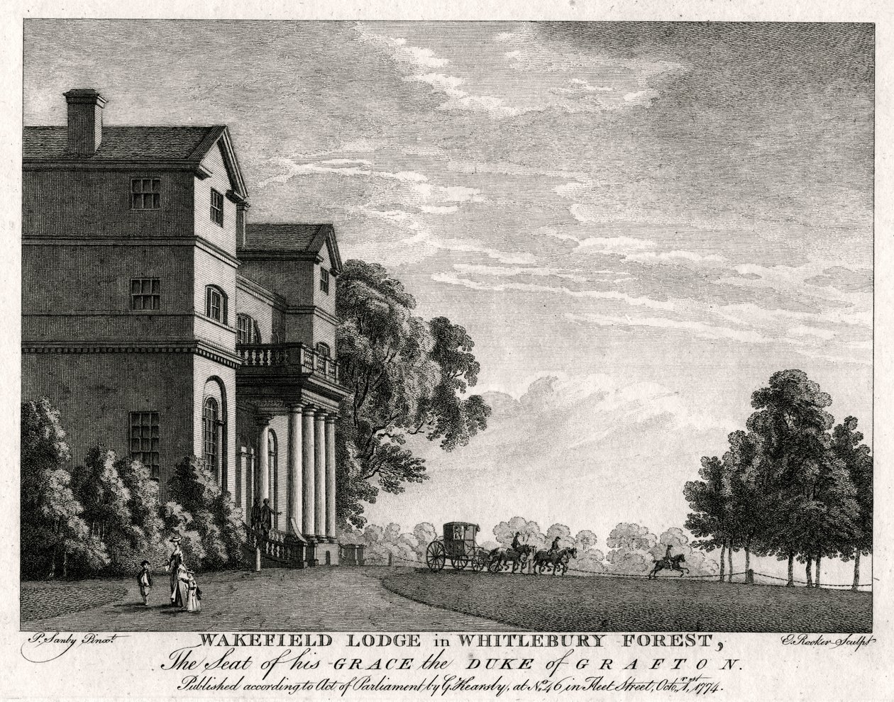 Wakefield Lodge Whitlebury Forestben, Northamptonshire-ben, 1774 alkotó: Michael Angelo Rooker