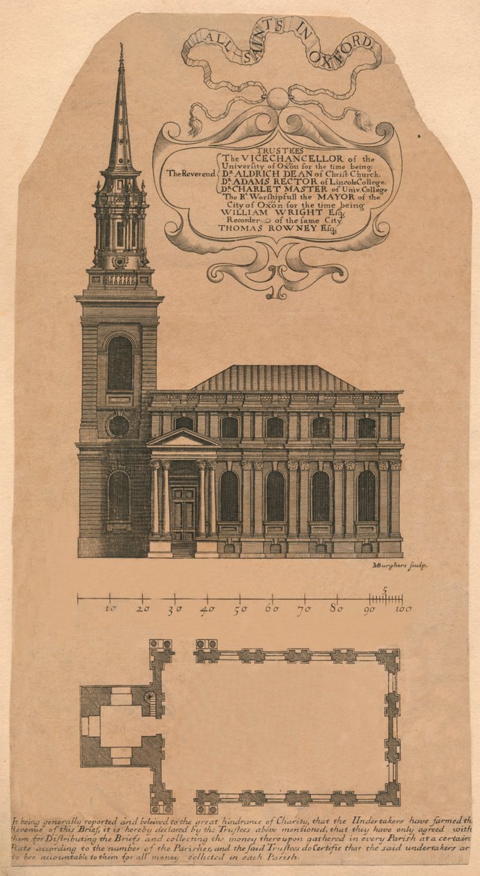 Mindenszentek Oxfordban, 1720-as évek. alkotó: Michael Burghers