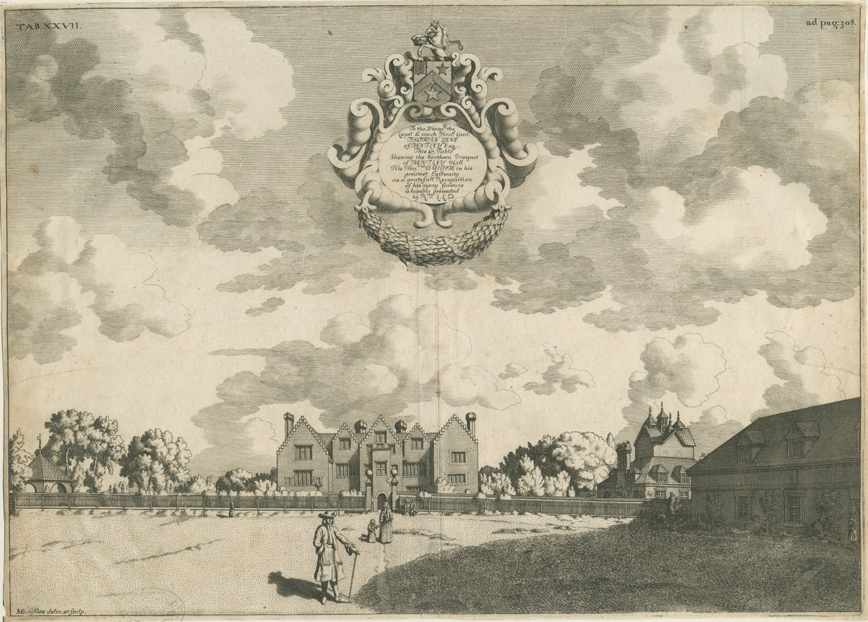 Bentley Hall: rézmetszet, nd [1653-1686] alkotó: Michael Burghers