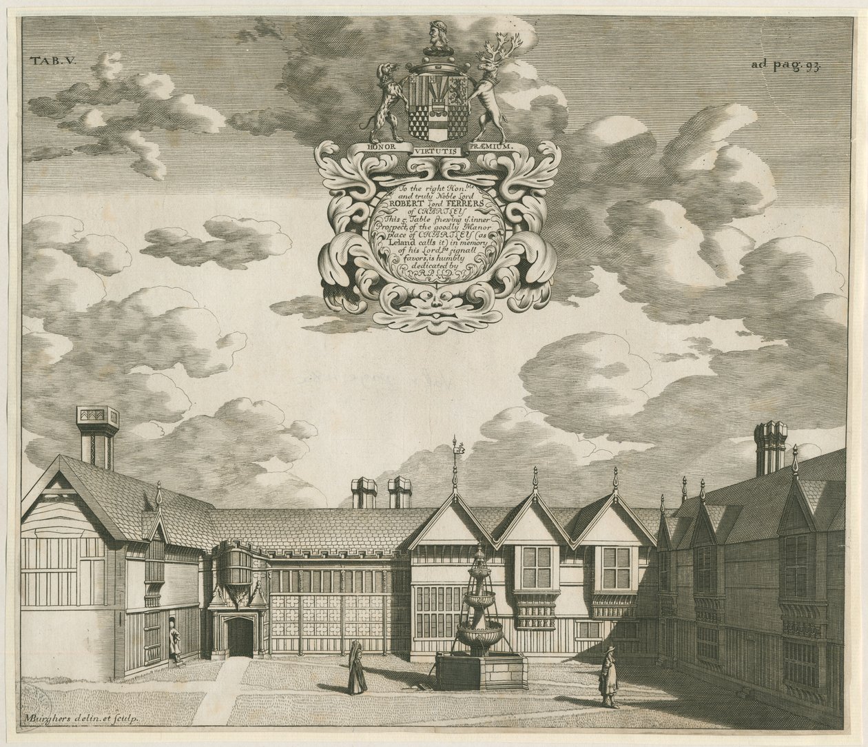 Chartley Manor House: metszet, nd [1653-1686] (nyomat) alkotó: Michael Burghers