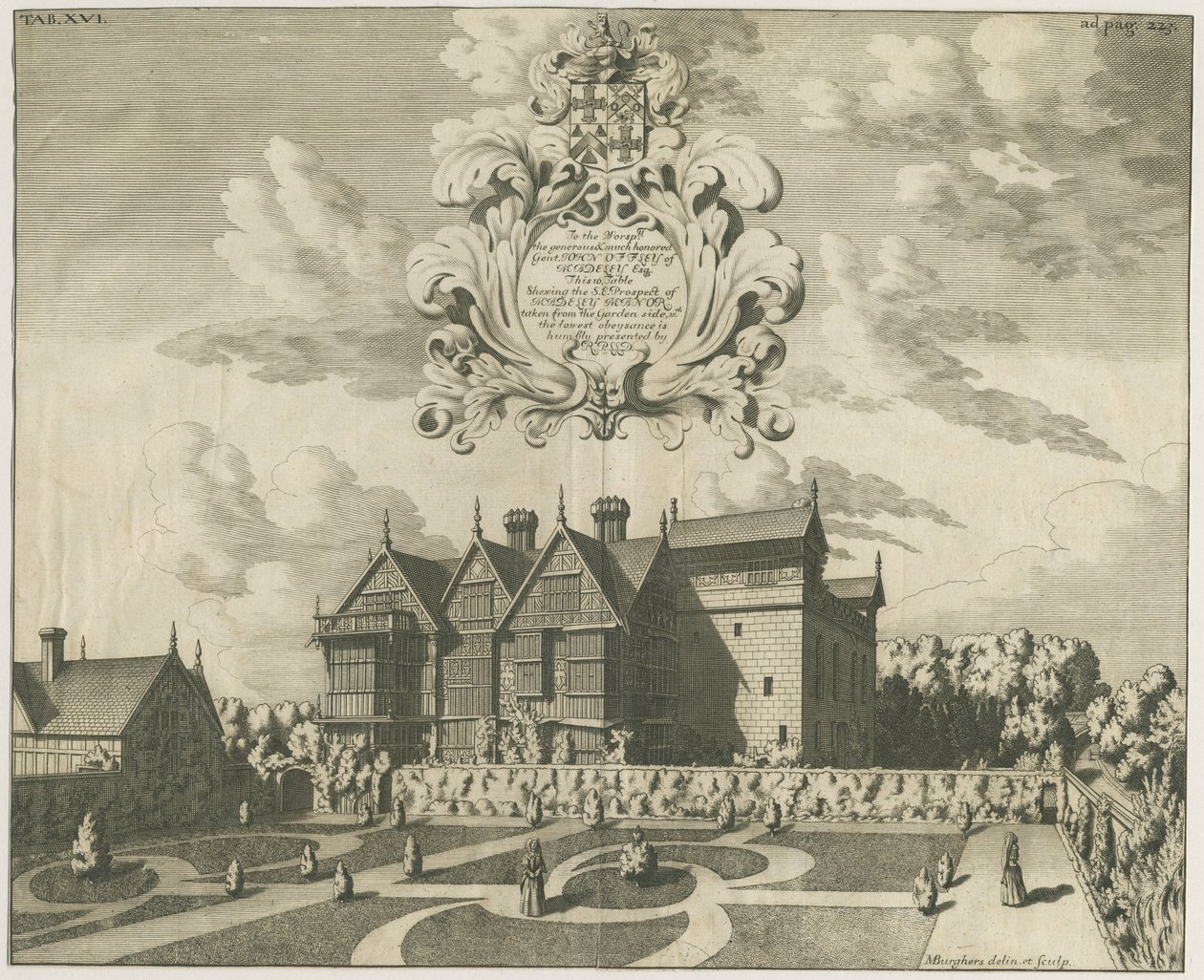 Madeley Manor House: metszet, nd [c 1686] (nyomtatás) alkotó: Michael Burghers