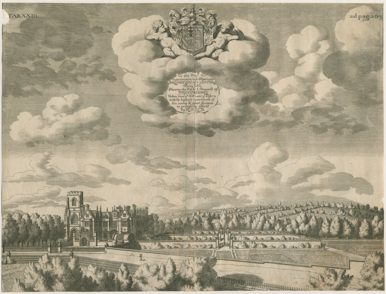 Trentham Hall: metszet, nd [1686] alkotó: Michael Burghers