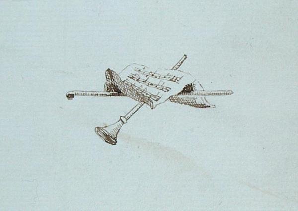 Rajz Michael Faraday vendégkönyvéből (toll és tinta papíron) alkotó: Michael Faraday