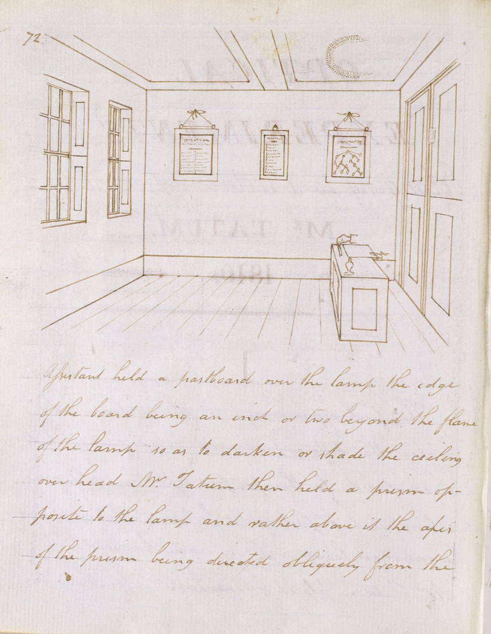John Tatum előadóterme a Dorset Streeten, a Fleet Street mellett, 1810 (toll és tinta papíron) alkotó: Michael Faraday