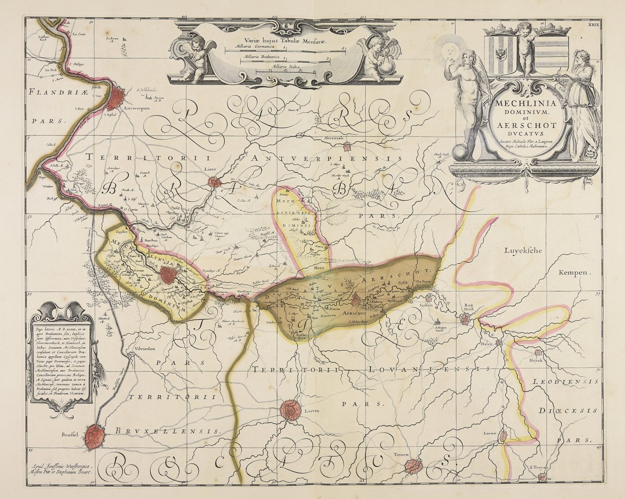Mechlinia dominium et Aerschot ducatus / auctore Michaele Flor. a Langren ... alkotó: Michael Floris van Langren