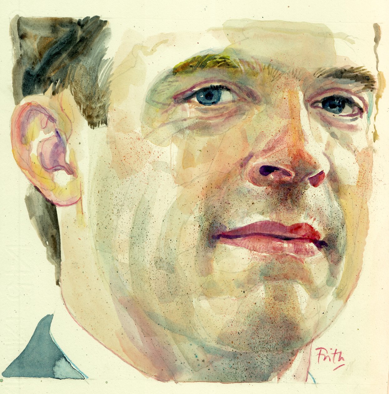 Dominic Raab (akvarell) alkotó: Michael Frith